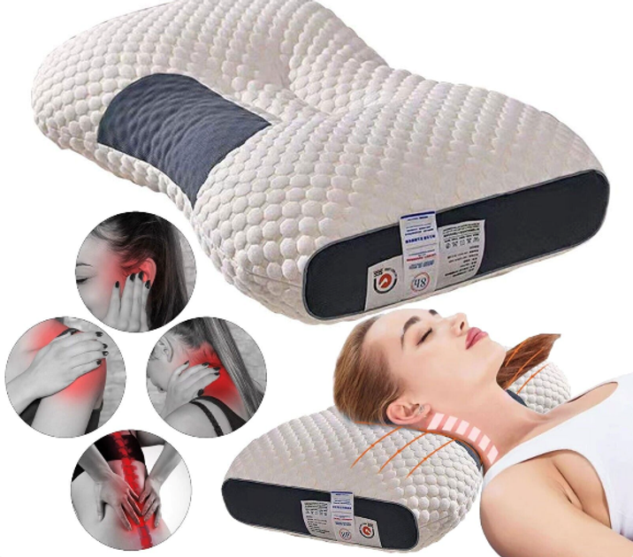 Анатомічна ортопедична подушка для сну Neck Support Massage Pillow - мініатюра 4