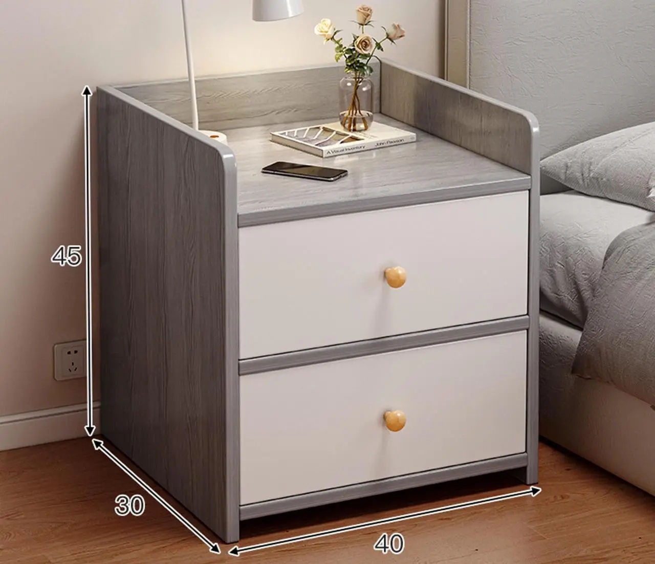 Тумбочка приліжкова STL-MD 76 • Компактна тумба з висувною шухлядою для спальні