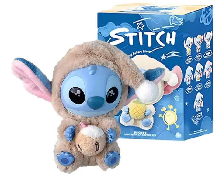 Брелок Стіч Labubu 15 см у коробці-сюрпризі Eat Something Before Sleep • Колекційна фігурка-аксесуар Stitch Лабубу на рюкзак і ключі