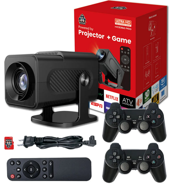 Проєктор для фільмів ігор та домашнього кінотеатру HCS350 pro • Портативний проєктор з високою якістю зображення та підтримкою Full HD