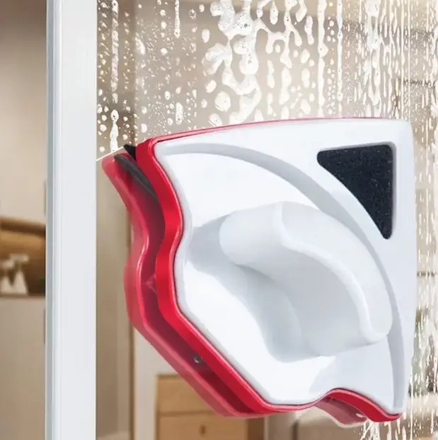 Магнітна щітка для миття вікон 3–32 мм • Двосторонній склоочисник із трикутною формою та страховочним шнуром