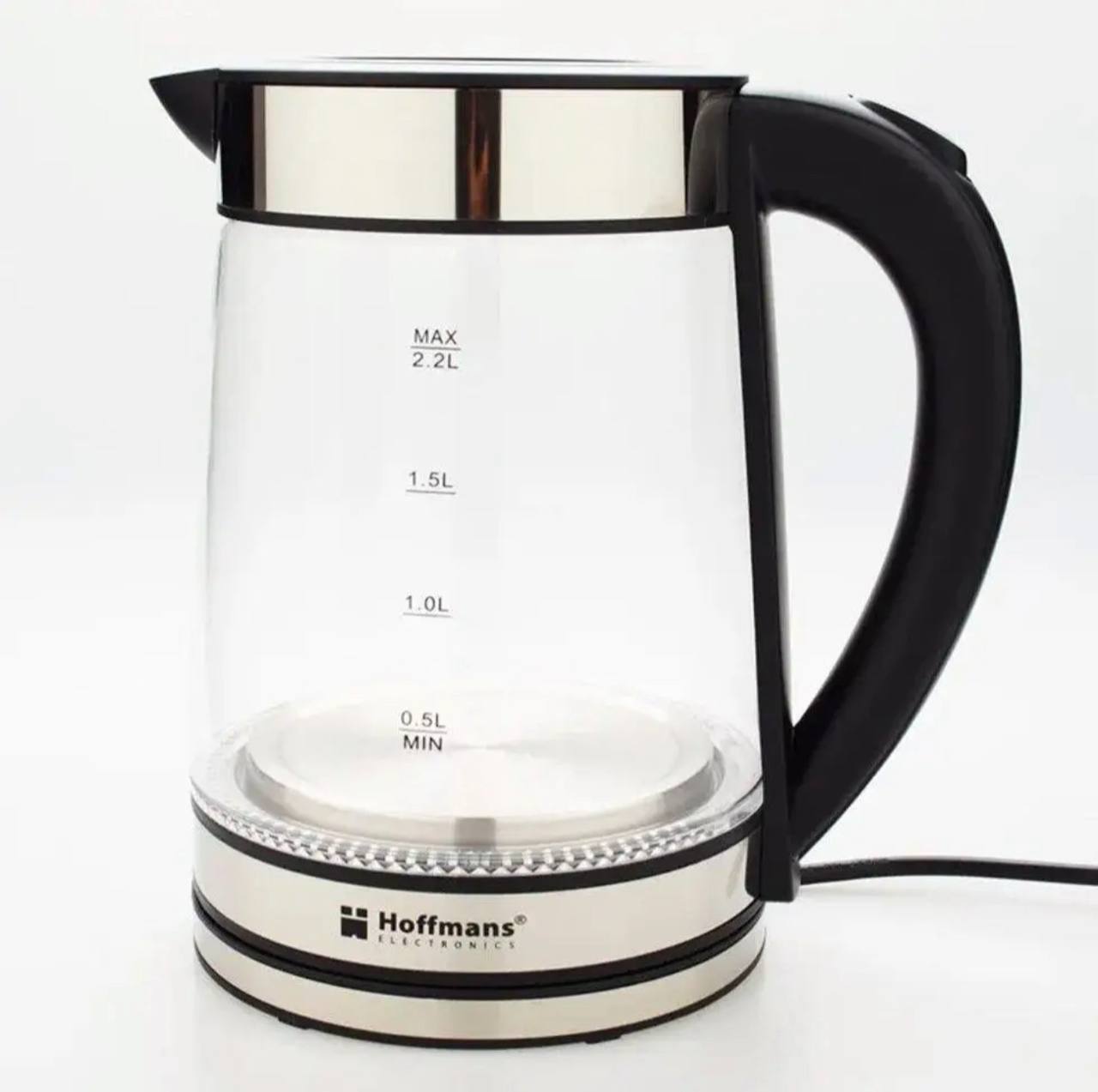 Електрочайник Hoffmans 2,2 л HM-2515 • Скляний чайник для чаю та кави 1800W