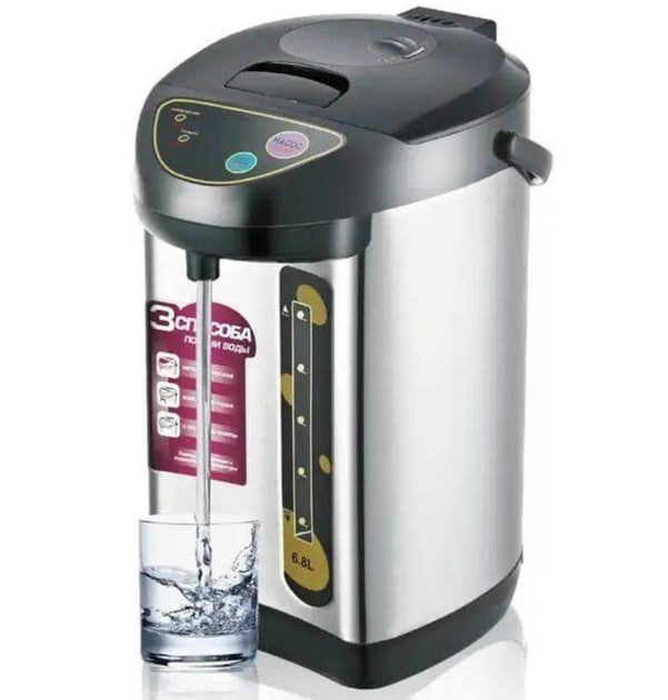 Термопот електричний Hoffmans HM-2568 • Термос з ручною помпою 6,8 л