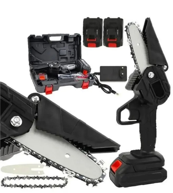 Мініпила Mini Electric Chain Saw1 48V у кейсі з 2 акумуляторами - мініатюра 2