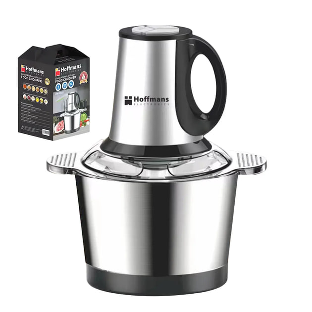 Електричний подрібнювач 1800Вт Hoffmans Electronics HM-8829 • Універсальний чоппер із металевою чашею 3,5 л