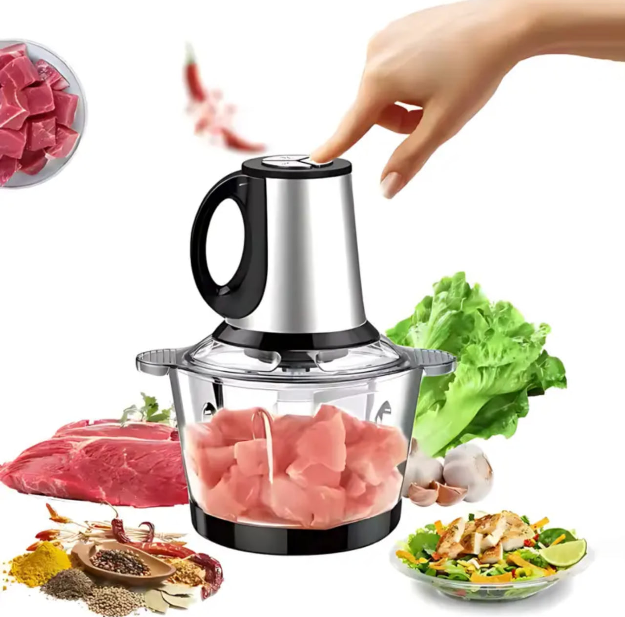 Електричний подрібнювач 1800Вт Hoffmans Electronics HM-8829 - мініатюра 5