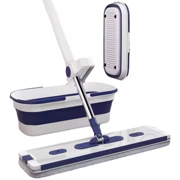 Комплект для миття підлоги 2 в 1 — швабра + складане відро • Зручне рішення для швидкого та якісного прибирання швабра з віджимом і складаним відром