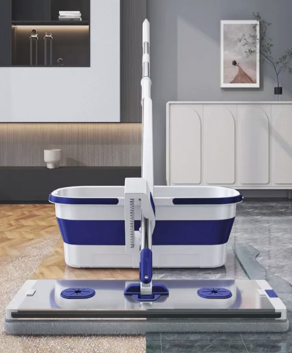 Комплект для миття підлоги 2 в 1 — швабра + складане відро - мініатюра 6