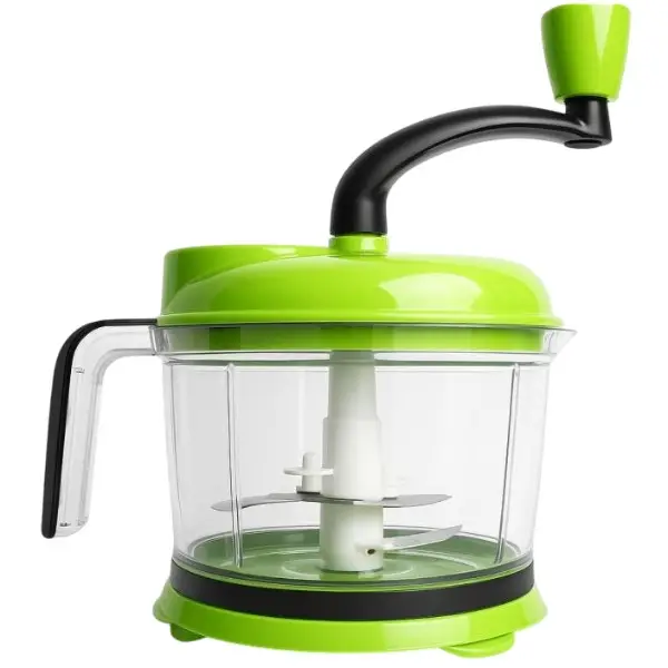 Ручний подрібнювач овочів та фруктів з 4 лезами і часникодавкою • Мультифункціональний кухонний подрібнювач з лезами з нержавіючої сталі