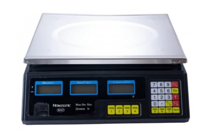 Ваги для магазину NK-50kg 4V Nokasonic з підсвіткою та акумулятором - мініатюра 2