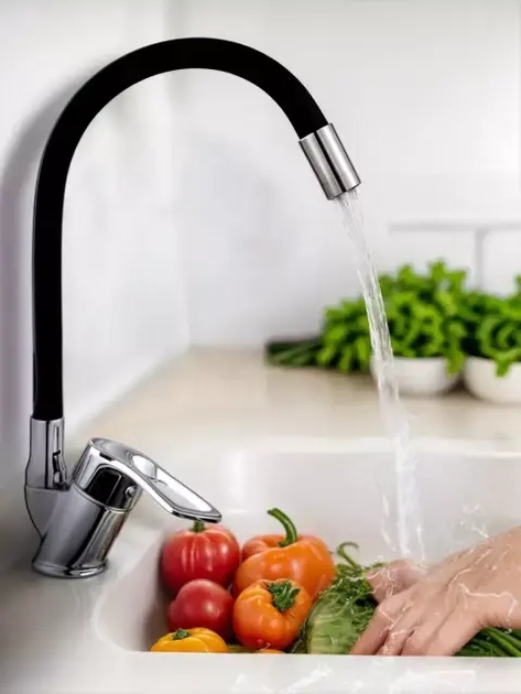 Змішувач гнучким краном 47 см для ванної та кухні Water tap HA-181 - мініатюра 2