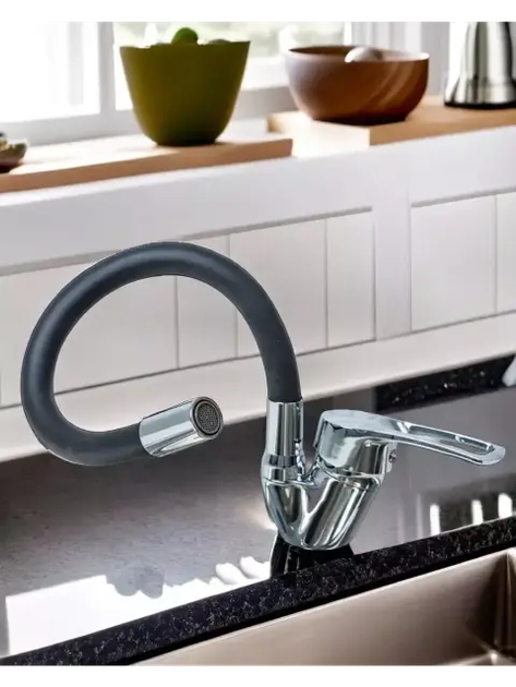 Змішувач гнучким краном 47 см для ванної та кухні Water tap HA-181 - мініатюра 4