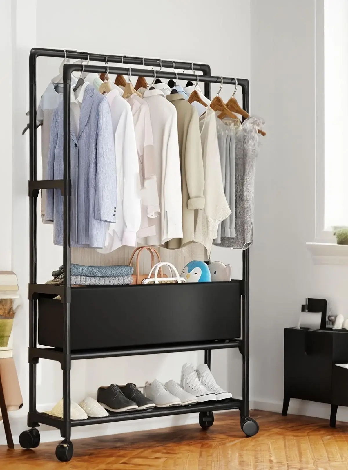 Стійка-вішалка на колесах для речей та взуття YH9918-3A - мініатюра 4