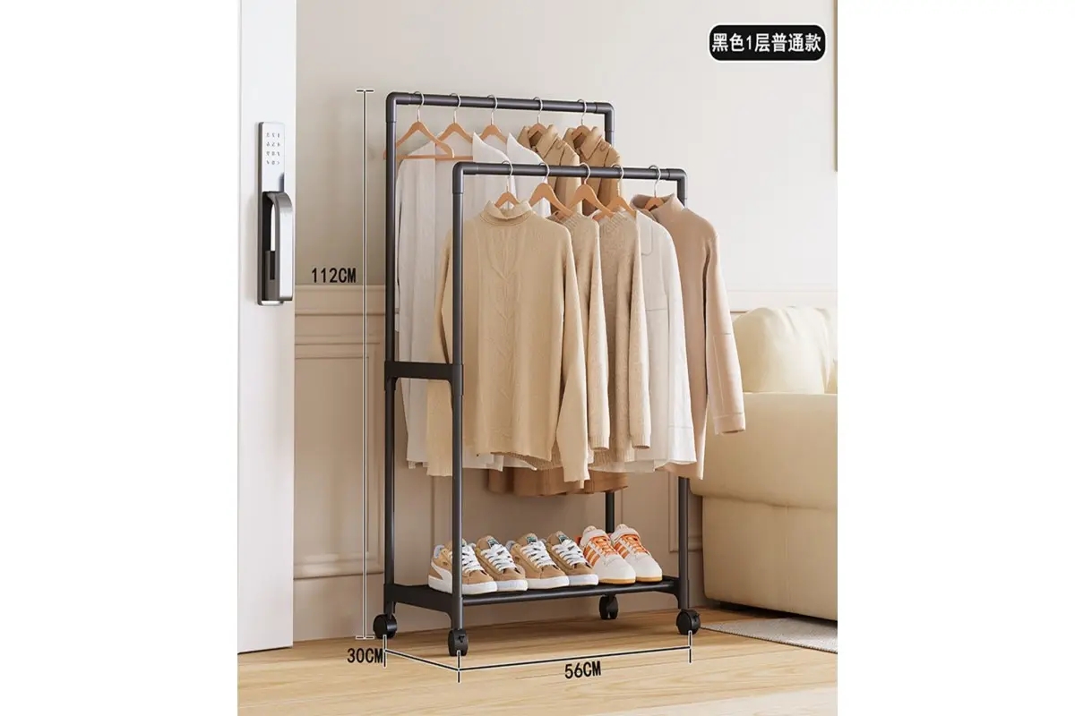 Cтойка-вішалка на коліщатках для речей та взуття (YH9918-1) - мініатюра 4