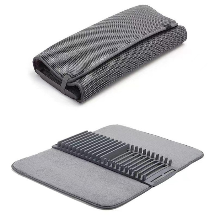 Коврик для сушіння посуду 60×45 см • Універсальна підставка-килимок для кухонного приладдя