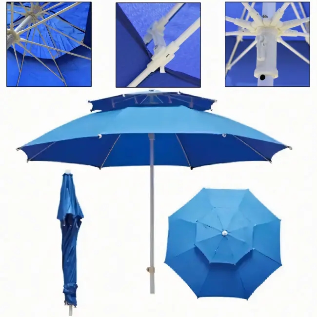 Парасолька 2.5 м з подвійним клапаном HYG1837 • Надійна парасолька для торгівлі, кафе, пляжу та відпочинку на природі