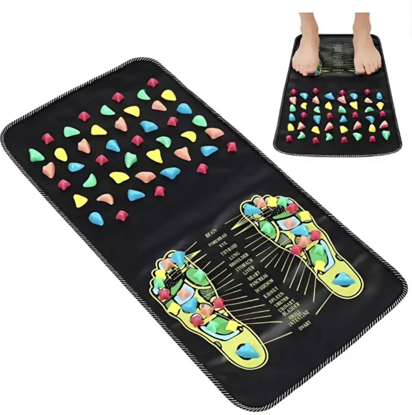 Масажний килимок для ніг з камінцями 35×70 см - мініатюра 6