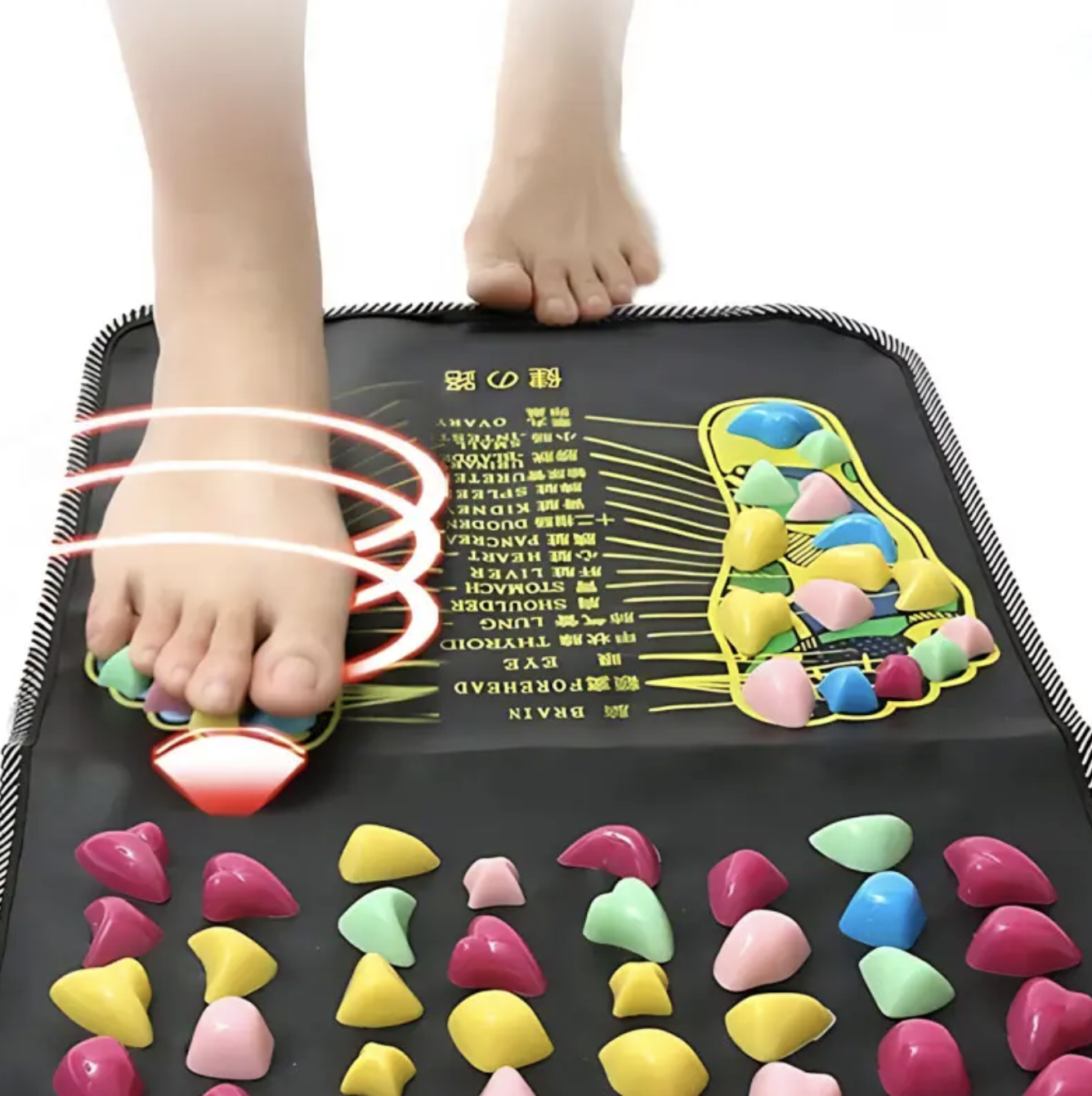 Масажний килимок для ніг з камінцями 35×70 см - мініатюра 7