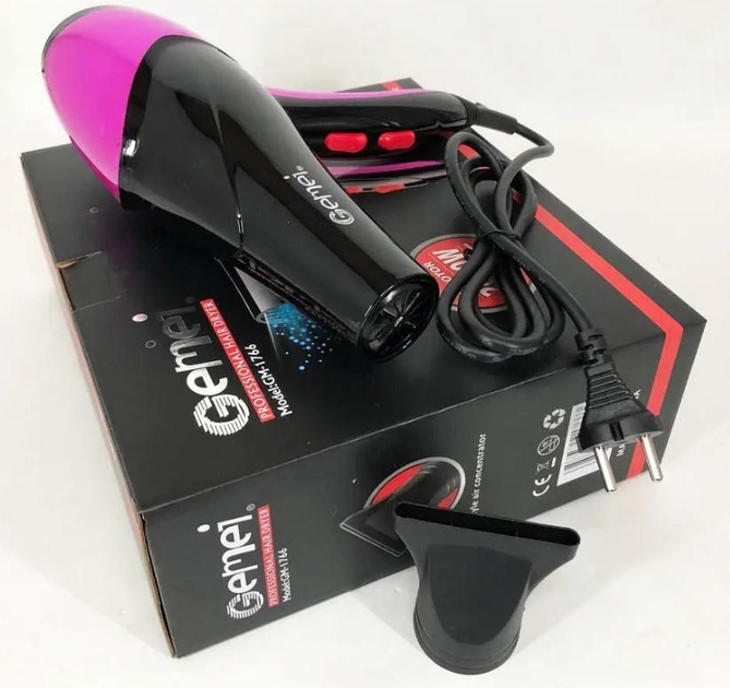 Фен GEMEI GM-1766 2.6кВт АС - мініатюра 3