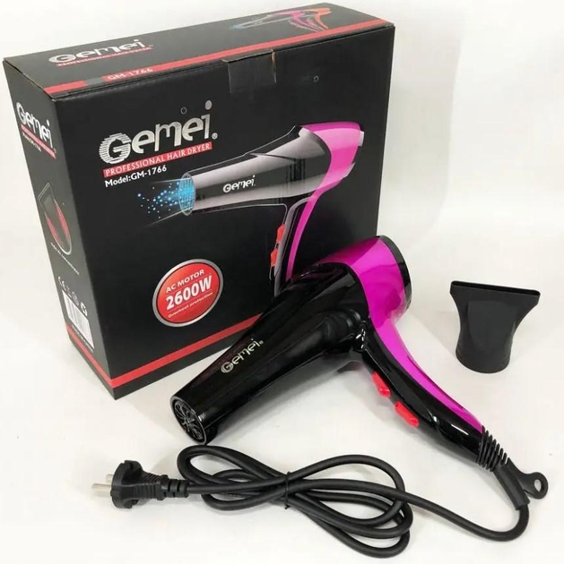 Фен GEMEI GM-1766 2.6кВт АС - мініатюра 5