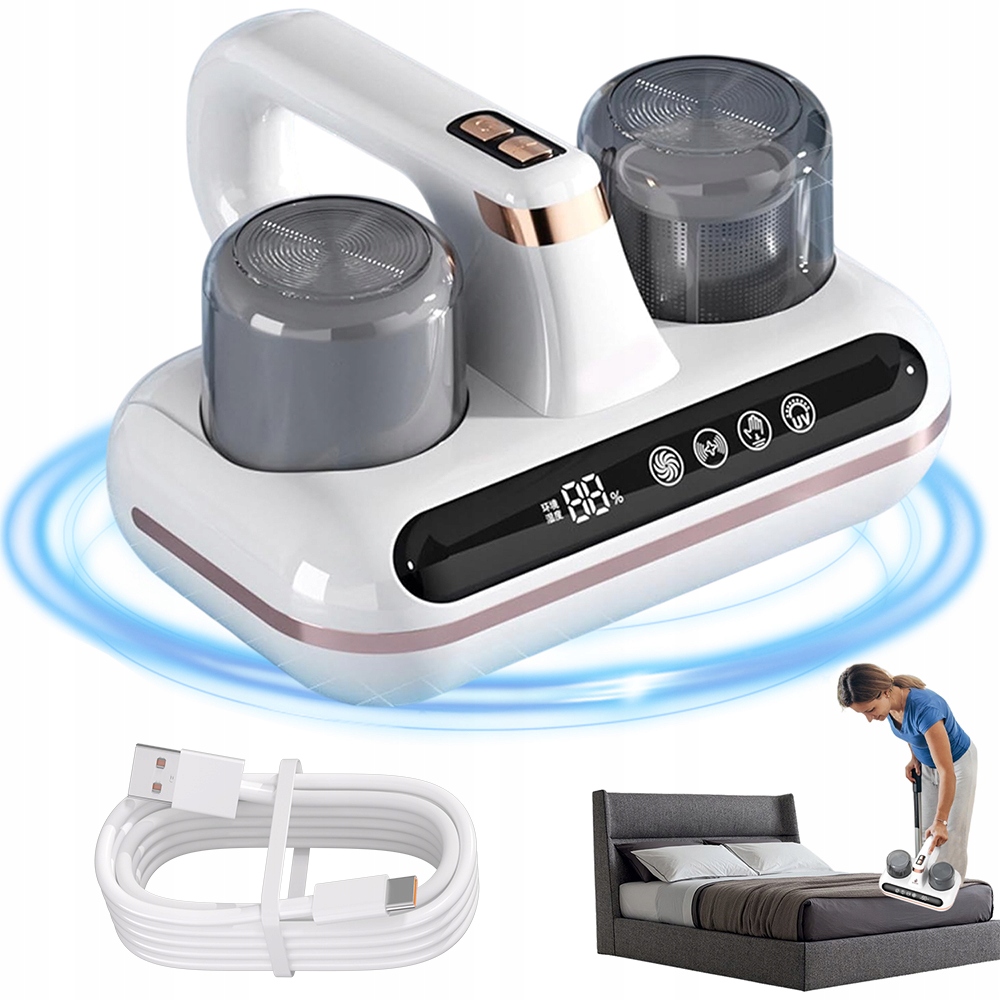 Ручний акумуляторний пилосос для матраців і килимів • Бездротовий вакуумний пилосос для дому з потужним всмоктуванням