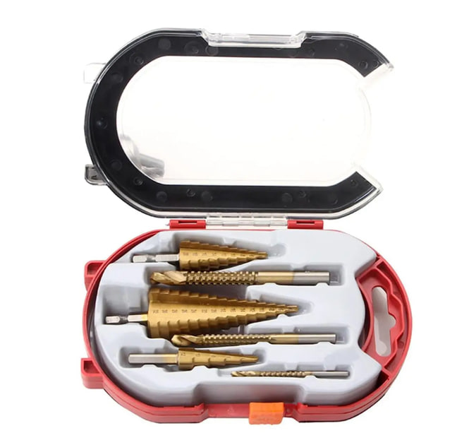 Набір ступінчастих свердел по металу з титановим покриттям у кейсі - мініатюра 2