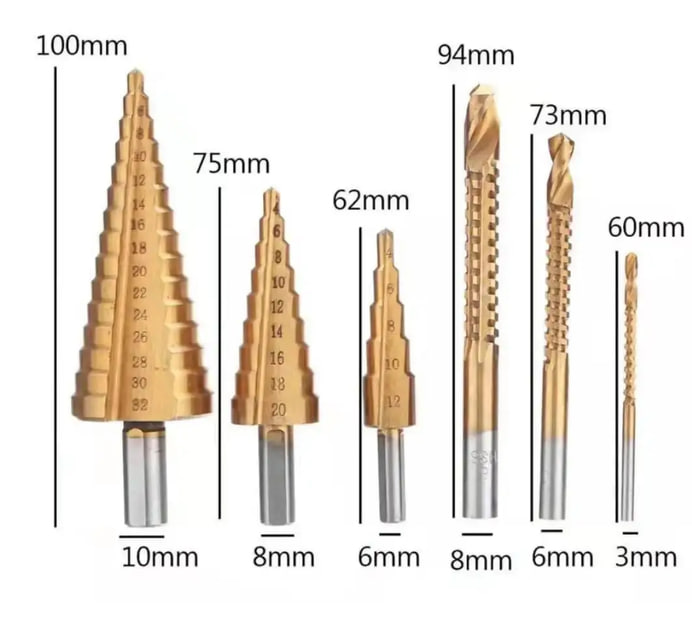 Набір ступінчастих свердел по металу з титановим покриттям у кейсі - мініатюра 6