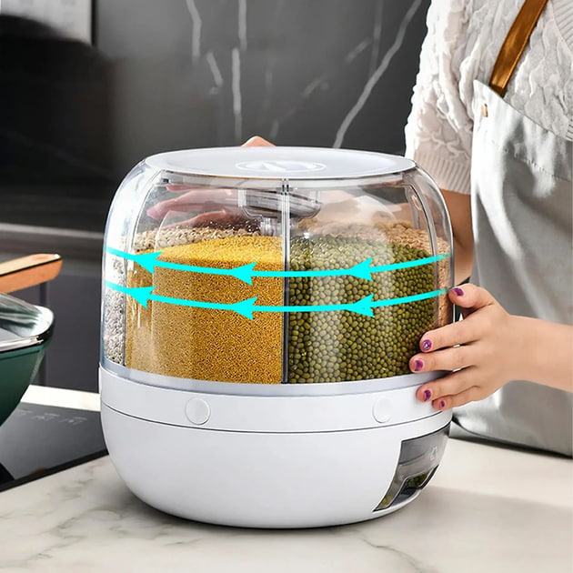 Органайзер для круп із 6 відділеннями та обертанням 360° - мініатюра 4