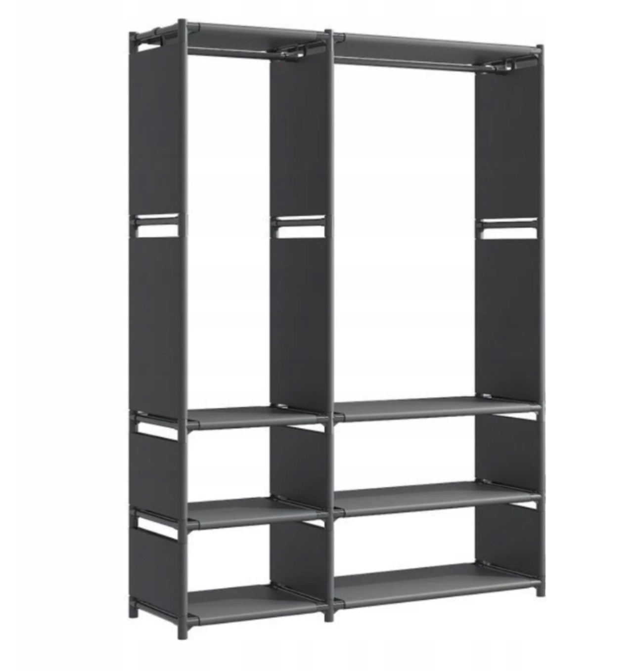 Велика складна текстильна шафа з полицями та штангою - мініатюра 2