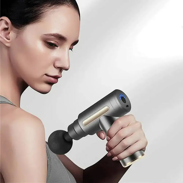 Перкусійний масажер для шиї голови та ніг Massage Gun XL-1011 - мініатюра 3