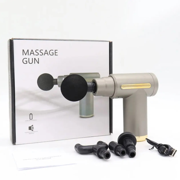 Перкусійний масажер для шиї голови та ніг Massage Gun XL-1011 - мініатюра 5