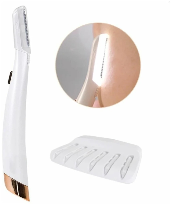 Портативний тріммер-епілятор для обличчя від батарейок Flawless Dermaplane - мініатюра 5