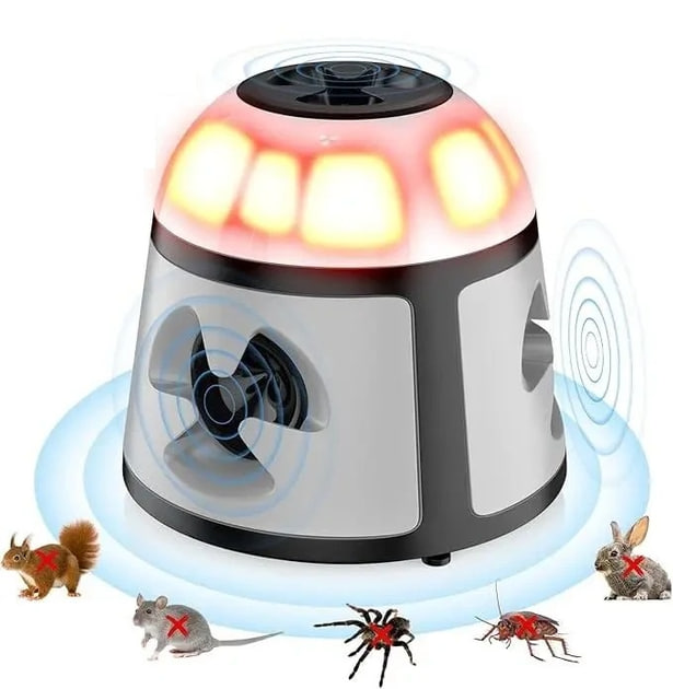 Ультразвуковий відлякувач шкідників 360° • Ефективний прилад для боротьби з тарганами, гризунами та іншими шкідниками
