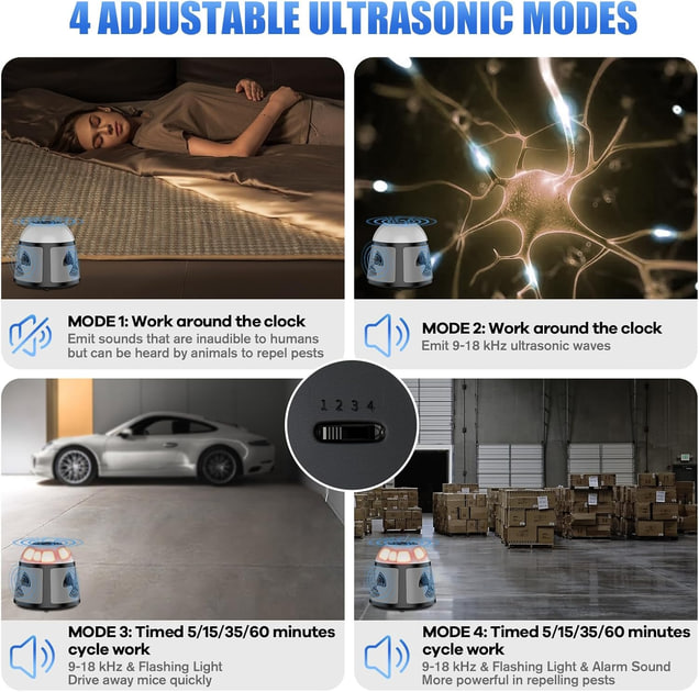 Ультразвуковий відлякувач шкідників 360° - мініатюра 7