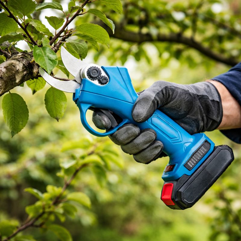 Набір 2 в 1 акумуляторна міні-ланцюгова пила 6 дюймів та акумуляторний секатор з 2-ма акумуляторами 24 В у кейсі - мініатюра 5