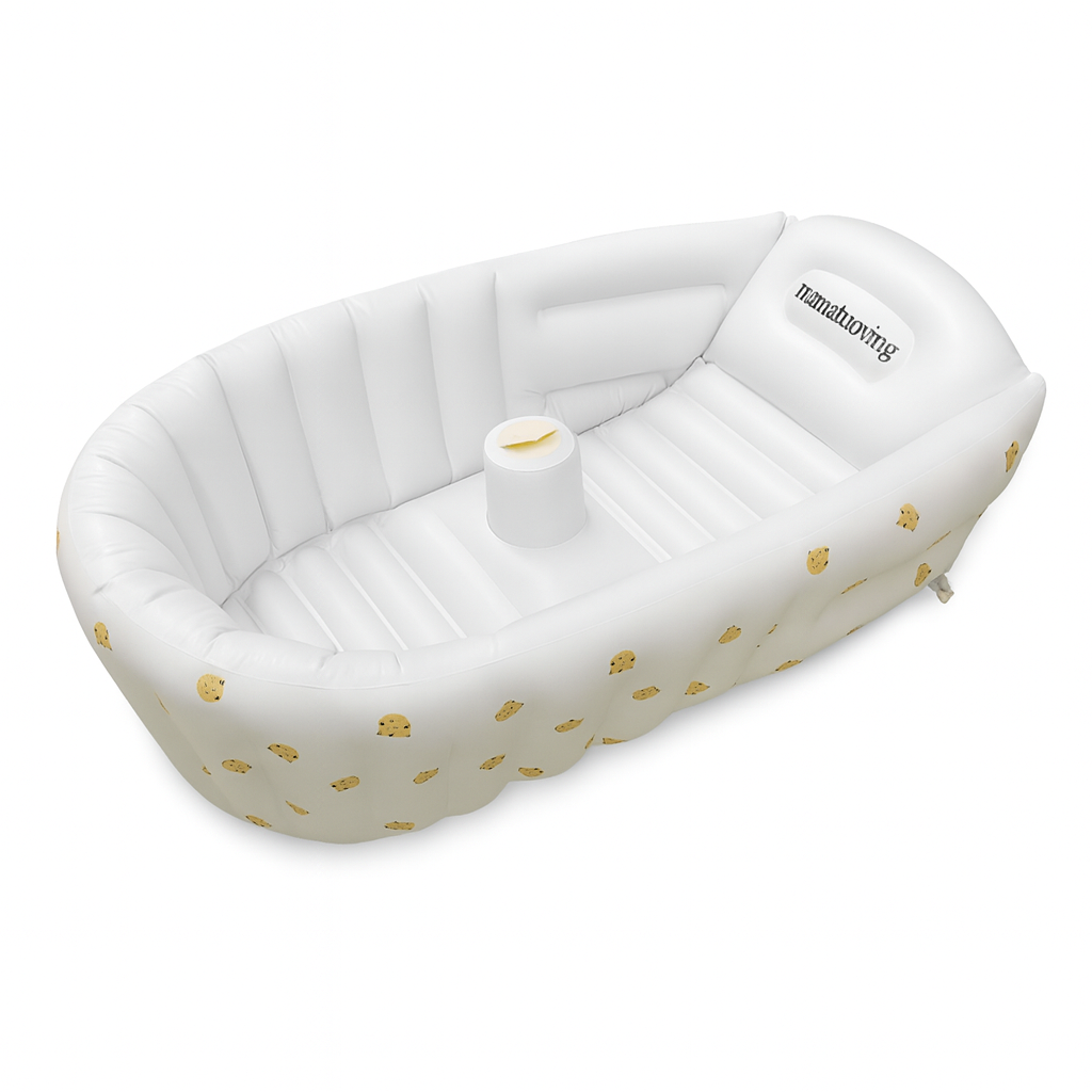 Портативна надувна ванна для купання малюків з антиковзним дном і насосом - мініатюра 8