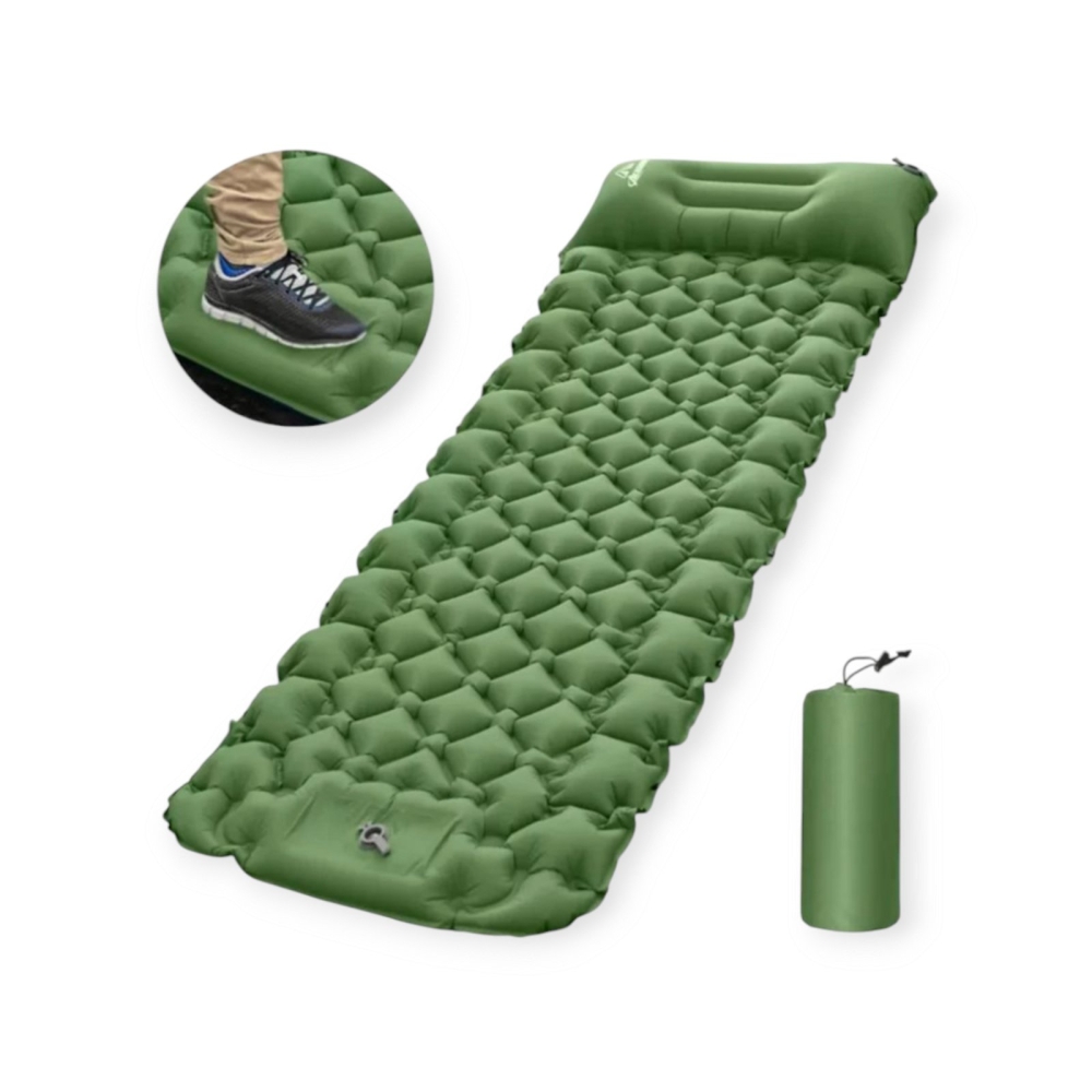 Надувний туристичний матрац 190×60 см • Легкий та компактний матрац для кемпінгу та відпочинку на природі