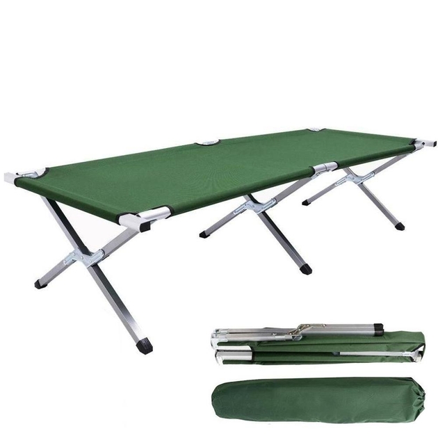 Розкладне ліжко 190 × 62 × 42 см до 120 кг • Туристична розкладачка для відпочинку та кемпінгу