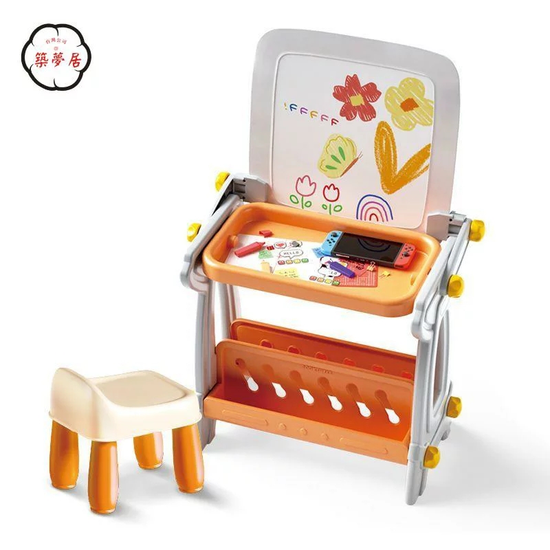 Дитячий стіл B8020 магнітна дошка для малювання конструктор з блоків - мініатюра 6