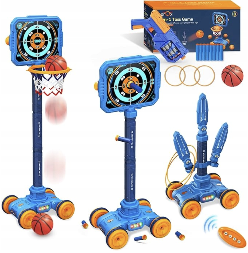 Дитячий тир 3в1 801-17 баскетбол + пістолет + мобільна мішень - мініатюра 3