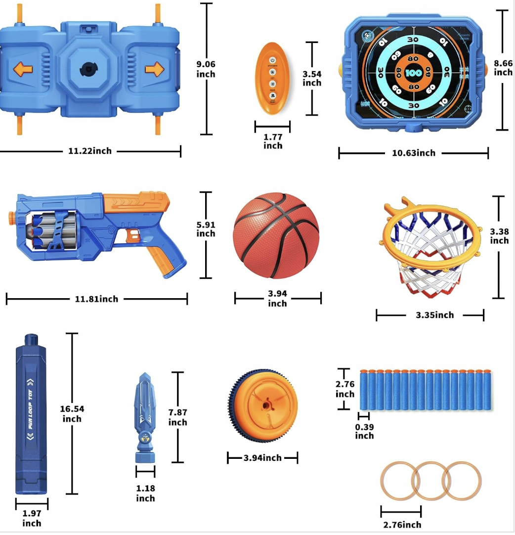 Дитячий тир 3в1 801-17 баскетбол + пістолет + мобільна мішень - мініатюра 4