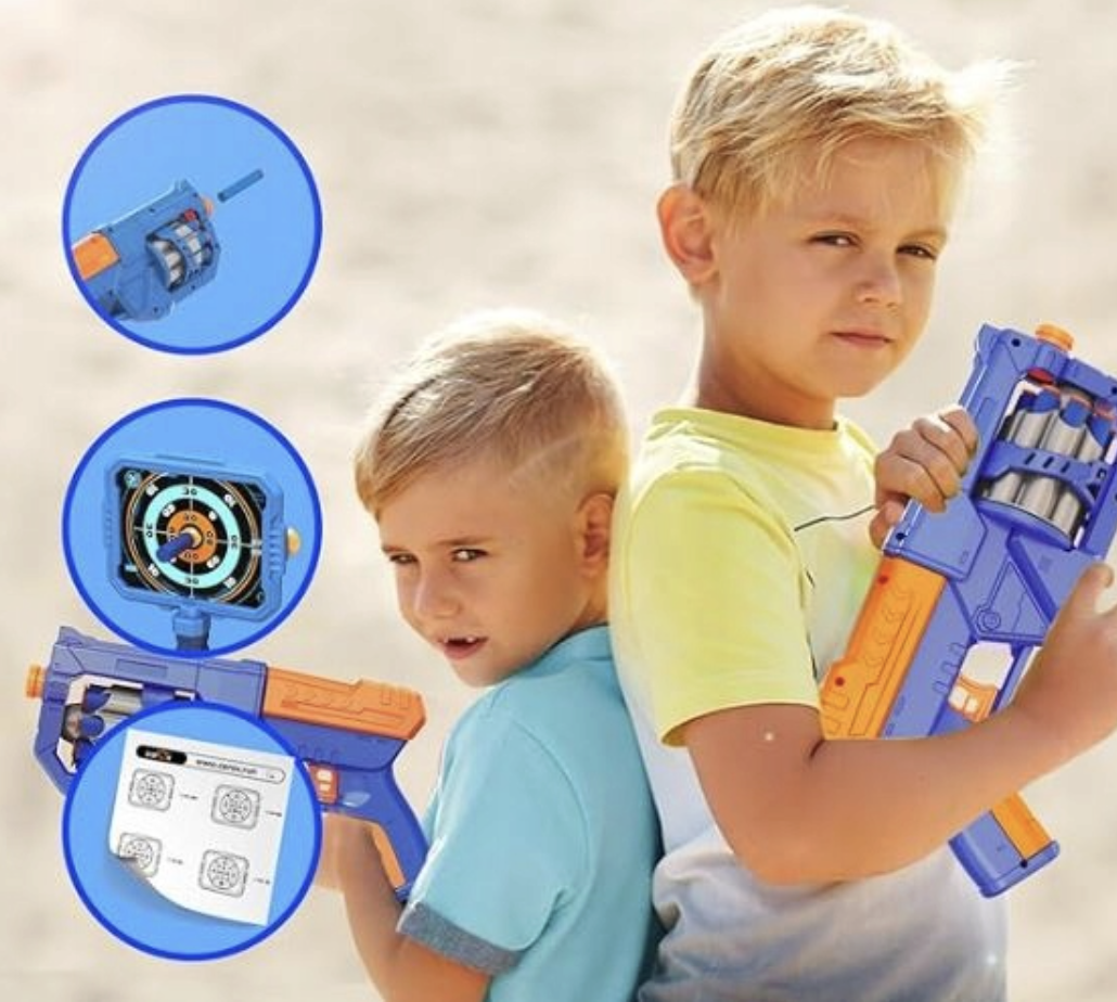 Дитячий тир 3в1 801-17 баскетбол + пістолет + мобільна мішень - мініатюра 5