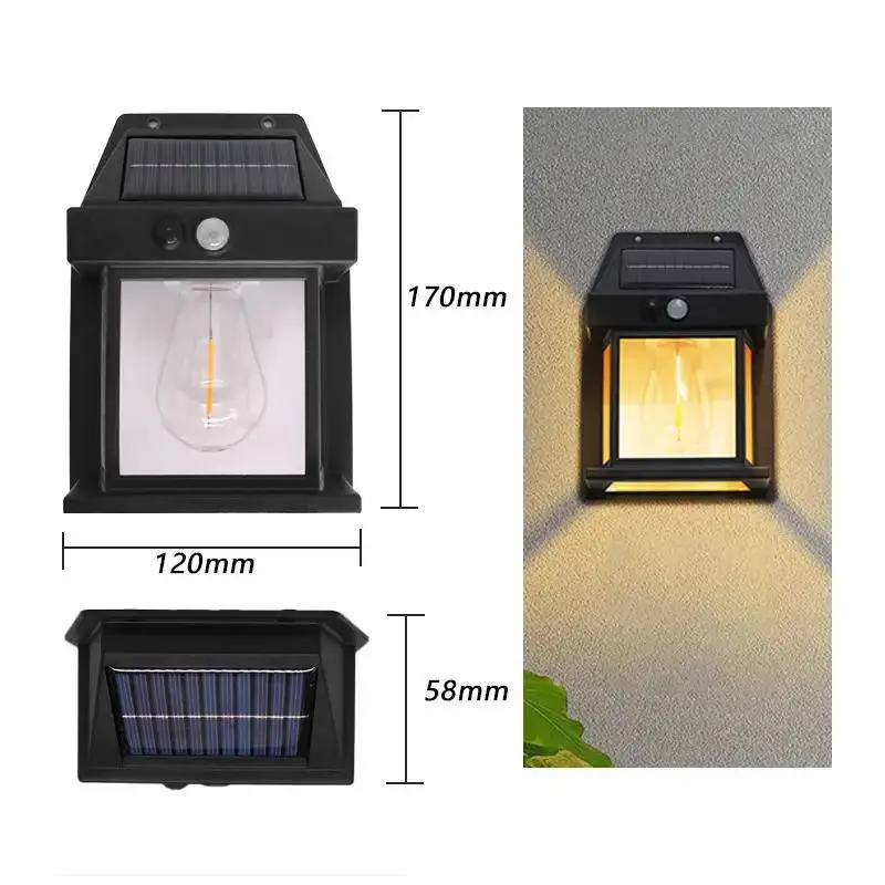 Лампа з датчиком руху 3 режими освітлення для саду SOLAR WALL LAMP Kt-888 - мініатюра 2