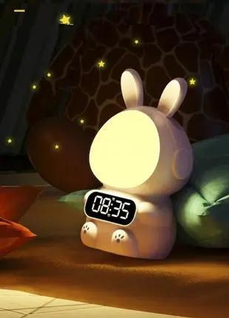 Дитячий будильник Rabbit Clock з LED-дисплеєм і підсвіткою - мініатюра 4