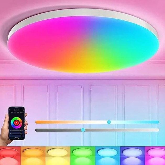Стельовий світильник Ceiling Lamp Smart з RGB-підсвічуванням та пультом керування - мініатюра 2