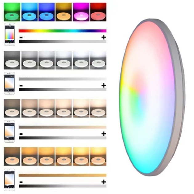 Стельовий світильник Ceiling Lamp Smart з RGB-підсвічуванням та пультом керування - мініатюра 5