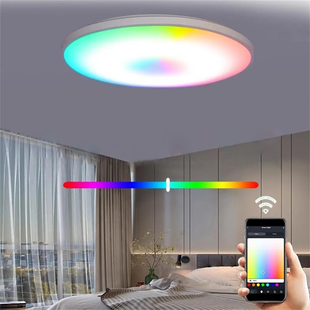 Стельовий світильник Ceiling Lamp Smart з RGB-підсвічуванням та пультом керування - мініатюра 6