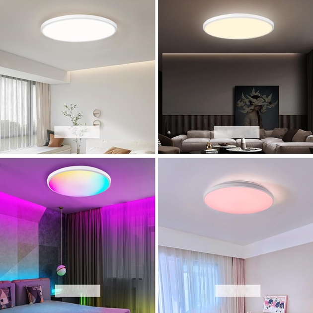 Стельовий світильник Ceiling Lamp Smart з RGB-підсвічуванням та пультом керування - мініатюра 7