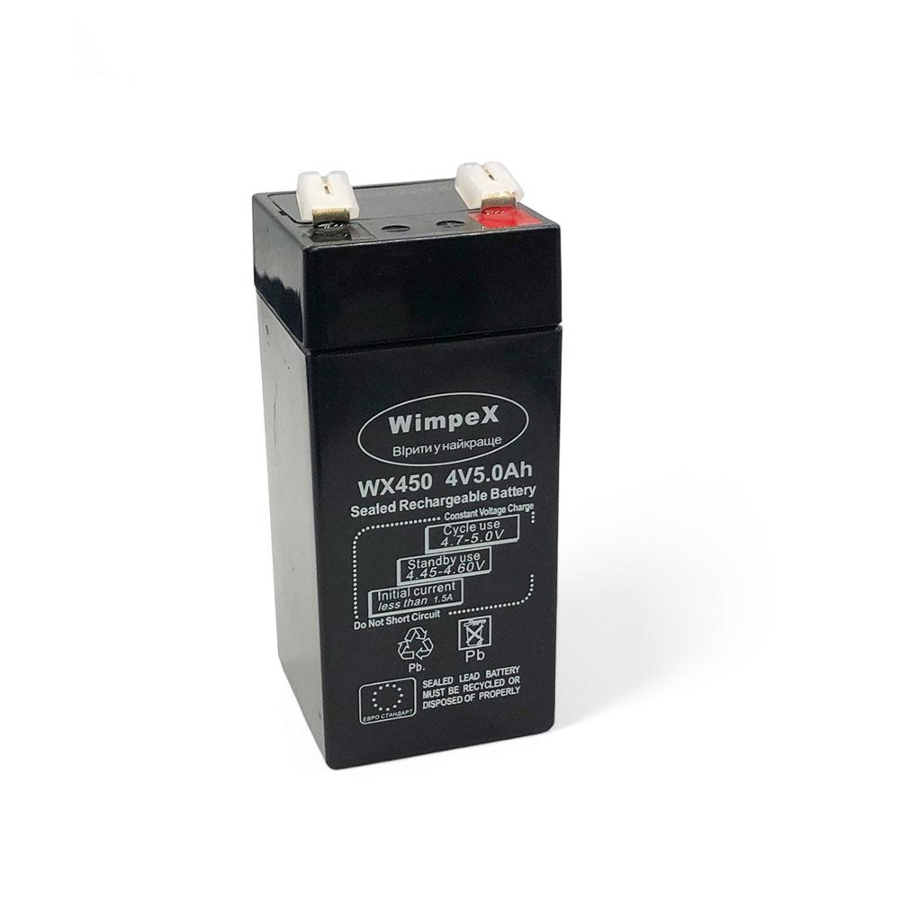 AGM акумулятор 4V 5Ah Wimpex WX 450 2023 • Свинцево-кислотний герметичний акумулятор 2023 для ДБЖ, сигналізації та сонячних систем