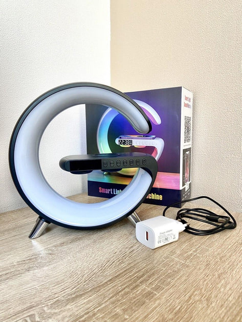 Нічник акумуляторний з годинником G63 Smart Light Sound Machine BLACK - мініатюра 6